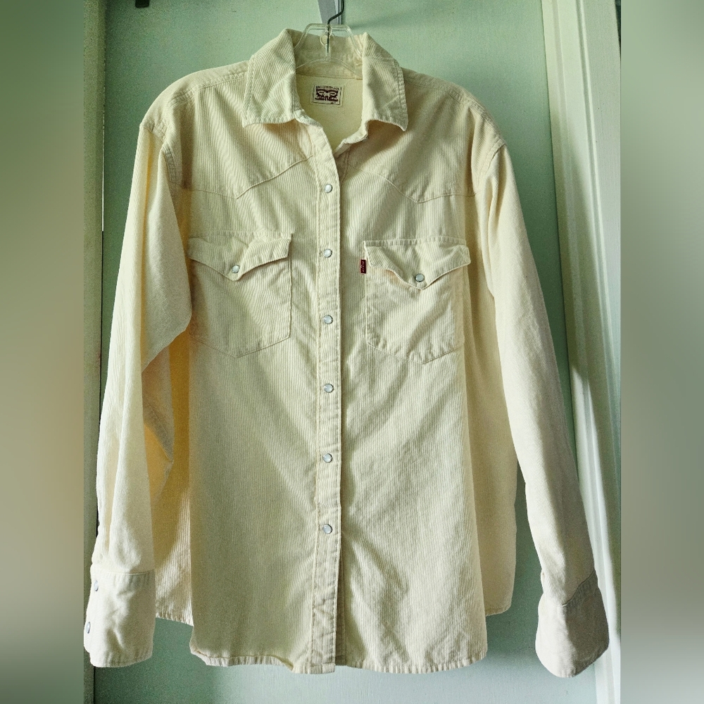 Cream Cordoroy Button Down Shirt